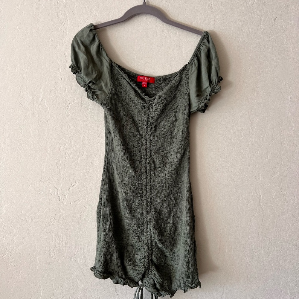 Guess Sage Green Textured Dress